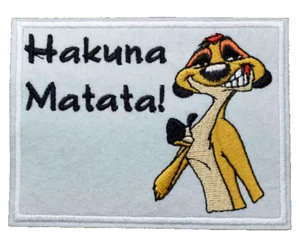 THE LION KING - Hakuna Matata! - Timon - EMBROIDERED IRON-ON/Sew-On PATCH - Picture 1 of 2