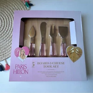 Juego de herramientas de tabla y queso Paris Hilton 5 piezas NUEVO - Imagen 1 de 3