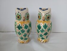 Gorky Gonzales GTO Mexico Folk Art Clay Pottery Owl Birds Salt & Pepper Shakers