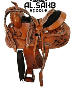Handmade Brown beautiful pleasure saddle! Beautiful Hand Tooled floral design . - Picture 1 of 6
