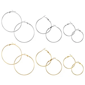 6 pares de aretes de aro para mujer herrajes para hacer joyas broches - Imagen 1 de 12