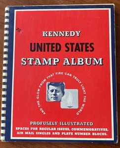 Kennedy Briefmarkenalbum mit einigen seltenen Briefmarken im Buch - Bild 1 von 19