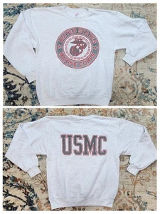 Vintage 90er Marines Sweatshirt mit Rundhalsausschnitt Herren Soffe Militär reflektierend Medium 50/50 - Bild 1 von 12