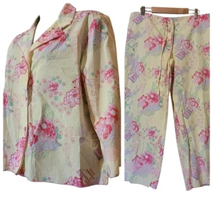 Josie Floral Print Cotton Pajamas Set Sz Medium - Picture 1 of 19