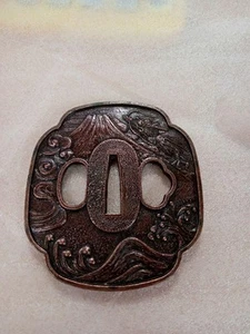 Piezas de espada japonesa Tsuba Katana armas samurai Wakizashi colección antigua - Imagen 1 de 2