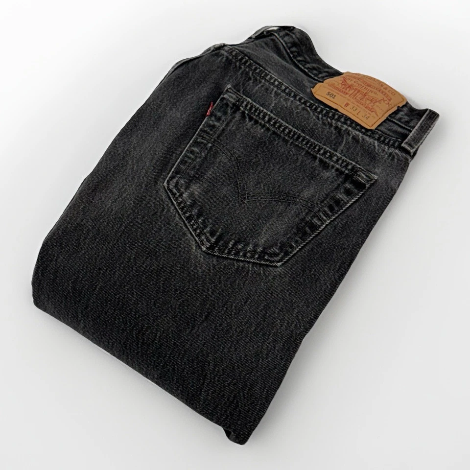 Vintage 90s Levi’s 501 XX Made in USA Button Fly Black Jeans Men’s 33x34 (32x32) - Image 1 of 4