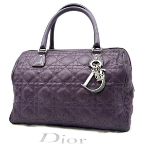 Lady Dior Cannage Mini Boston Handtasche Lila Leder Original - Bild 1 von 10