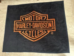 Vintage Harley Davidson Biederlack Blanket Fleece 58" X 47" - Picture 1 of 4