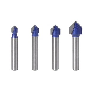 Double-edged Drill Bit 3D engraving 1/4'' CNC 90° Degree Engraver V Groove - Picture 1 of 10