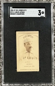 1886-87 Old Judge N172 Brown’s Champions Arlie Latham SGC 3 St. Louis - Picture 1 of 2