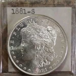 1881 S Morgan Silver Dollar $1 Brilliant Uncirculated BU 90% Silver - Picture 1 of 4
