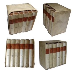 1892 William Shakespeare MINIATURE EDITION Complete Works 6 vols VELLUM BINDINGS - Picture 1 of 23