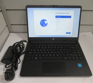 HP 14-DQ0007NA LAPTOP INTEL CELERON N4120 4GB RAM 64GB EMMC WINDOWS 11 (MRRYQ) - Picture 1 of 11