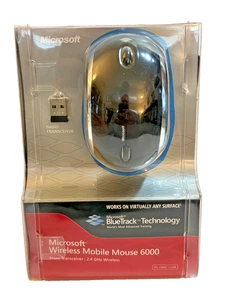 NEW Opened Pkg Microsoft Wireless Mobile Mouse 6000 BLACK Windows Mac - Picture 1 of 4