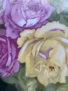 Antique Bavaria Cabinet Plate Hand painted Roses Large Vtg Decor Plate - Picture 1 of 8