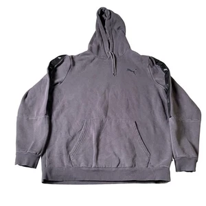 Puma Mens Gray Pullover Hoodie Long Sleeve Logo Activewear Athleisure Size L - Picture 1 of 6