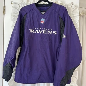 Vintage Reebok LARGE Baltimore Ravens Sweatshirt Wind Breaker NFL Apparel - Bild 1 von 8