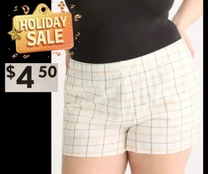 Joyspun Mujer 3X 22W-24W Tejido Pijama Boxer Shorts, 3"" Entrepierna Blanco Vivo NUEVO - Imagen 1 de 17