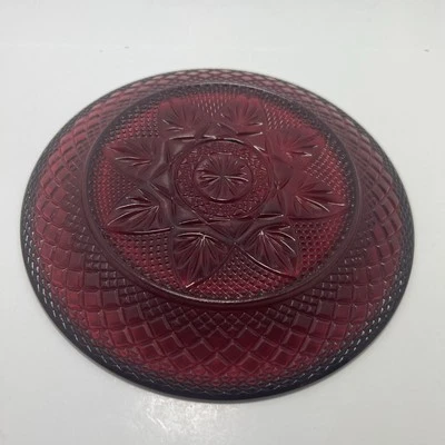 Cristal D' Arques ANTIGUO ROJO RUBÍ Vidrio Prensado Corte 8" Juego de Platos de Almuerzo Ensalada 7 Foto 1 de 4