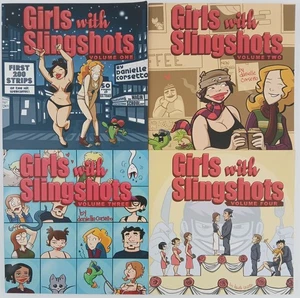 Mädchen mit Schleudern Bücher Band 1-4 Danielle Corsetto Comics signiert & beschriftet - Bild 1 von 10
