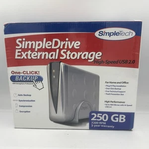 SimpleTech STI-USB235/250 SimpleDrive External Storage 250GB USB 2.0 3.5” - NEW - Picture 1 of 6