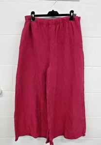Zara Fuschia Pink Ladies Wide Leg Trousers with Side Pockets UK L - Picture 1 of 5
