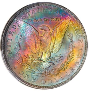 1883-P PCGS MS64 MORGAN $ MONSTER BUNTER BLAZER GETÖNT REGENBOGEN (VIDEO) - Bild 1 von 4