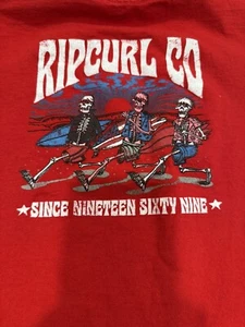 Rip Curl Surf Boys Youth L Short Sleeve T-Shirt Tee Red - Picture 1 of 6