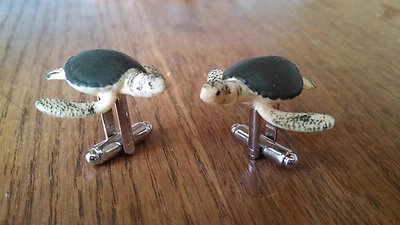 Abotoaduras de tartaruga marinha--Marine Seaworld oceano natureza aquática animal aquário Nemo - Imagem 1 de 2