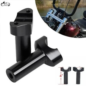 Motorcycle 4" Tall Handlebar Risers For Harley 1" Bar Night Train Dyna Sportster - Picture 1 of 13