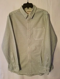 URBAN PIPELINE GREEN WHITE GINGHAM STRAIGHT COLLAR 100% COTTON SHIRT SIZE M - Picture 1 of 3