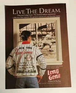 1991 Long Gone 1927 New York Yankees Shirt Print Ad Cooperstown Collection - Picture 1 of 2
