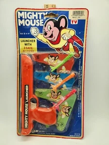 Lanciatore giocattolo Mighty Mouse con alianti vintage Ja-Ru 1981 sigillato - Foto 1 di 3