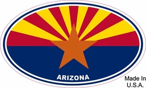 Arizona State Flag Oval Vinyl Sticker Decal - Foto 1 di 1