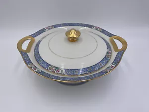 Tazón de verduras cubierto redondo vintage Theodore Haviland Limoges India Francia - Imagen 1 de 12
