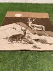 Mora Brown Blanket Double Sided Deer In Mountain  Moonlight Vintage  84”x 80”