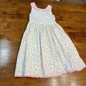 Handmade floral dress partial open back no size tag measures similar to size 5 - Picture 1 of 7