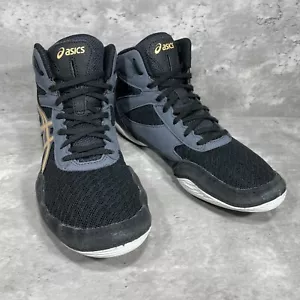 Asics Black Lace Up Wrestling Sneakers Youth Size 4.5 - Picture 1 of 13