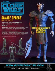 GENTLE GIANT STAR WARS THE CLONE WARS SAVAGE OPRESS MAQUETTE 1/8 STATUE NEU #18 - Bild 1 von 10