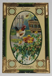 ALTE OSTERGRUSS POSTKARTE HUHN HENNE KÜKEN HÜBSCH UNGEBRAUCHT DEUTSCHLAND 1910 - Bild 1 von 2
