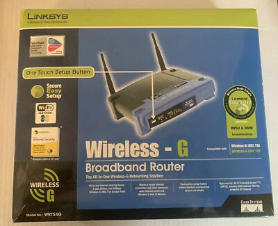 Linksys WRT54G Wi-Fi Wireless-G Broadband Router 2.4 GHz In Box - Image 1 of 4