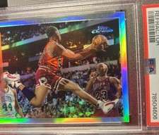 1996 Topps Chrome Dennis Rodman PSA 9 refractor W/Michael Jordan Bulls Pistons