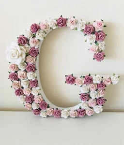 Flower letters for nursery, flower letters, nursery letters, floral letters,10cm - Picture 1 of 12