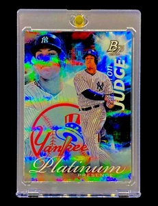 AARON JUDGE ROOKIE REFRACTOR PLATINUM RC Card 2017 Bowman Holo Base - YANKEES - Picture 1 of 8