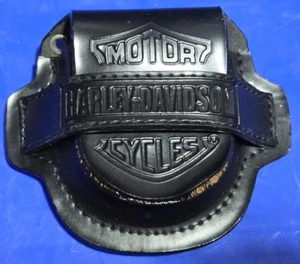 🔥New Harley-Davidson Black Leather Pocket Watch Belt Holder Case 🏍️ - Picture 1 of 4