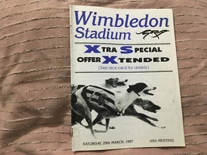 wimbledon stadium greyhounds sat 29th march 1997 45th meeting official race card - Picture 1 of 1