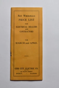 1920s Gem City Electric Supply Catalog Appliances Lights Hardware Store Antique - Imagen 1 de 9