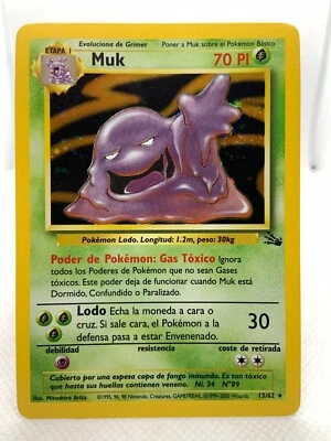 Muk 13/62 Holo Rare Spanish Pokémon Card Full Swirl - Image 1 of 4