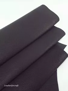 Black Matte Pitonato Embossed Texture Amazing Snake Relief Leather LFC - Picture 1 of 3