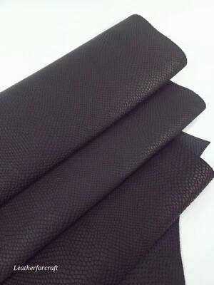 Black Matte Pitonato Embossed Texture Amazing Snake Relief Leather LFC - Image 1 of 3